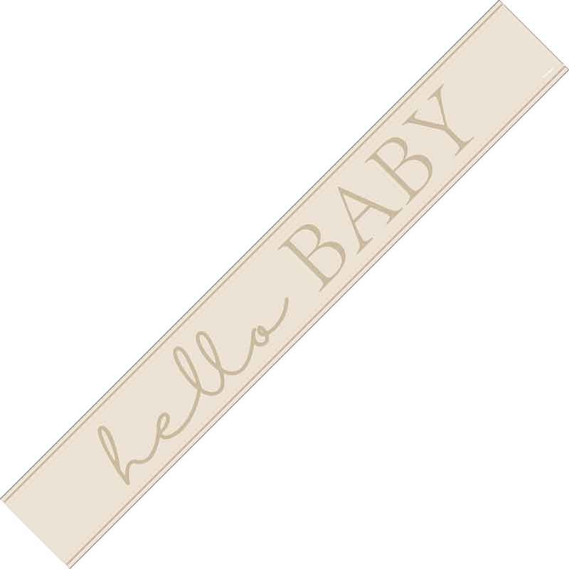 9ft NEUTRAL HELLO BABY FOIL BANNER