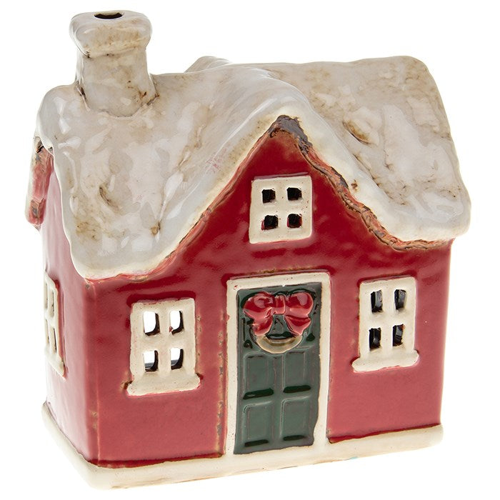 Village Pottery Xmas Traditional House Tealight