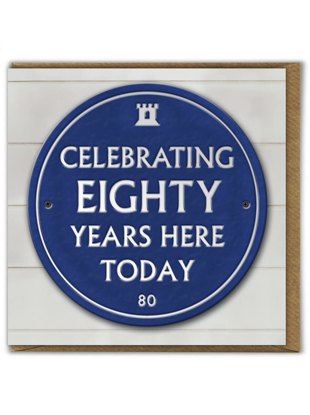 80th Birthday Milestone - Embossed Glossy Greetings Card