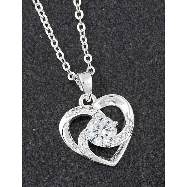 Swirly Heart Silver Plated Necklace