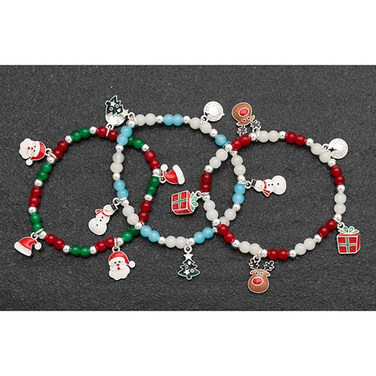 Girls Novelty Xmas Silver Plated Bracelet