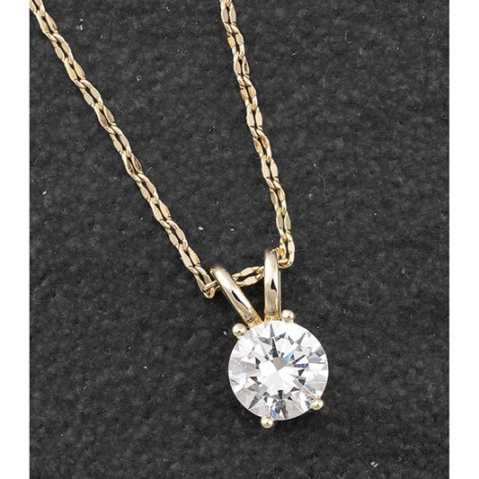 Pure Elegance Gold Plated Solitaire Necklace