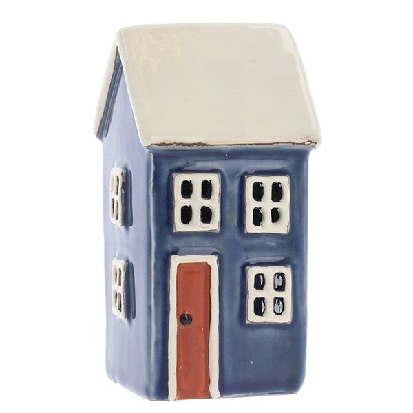 Village Pottery Navy House Mini Tealight