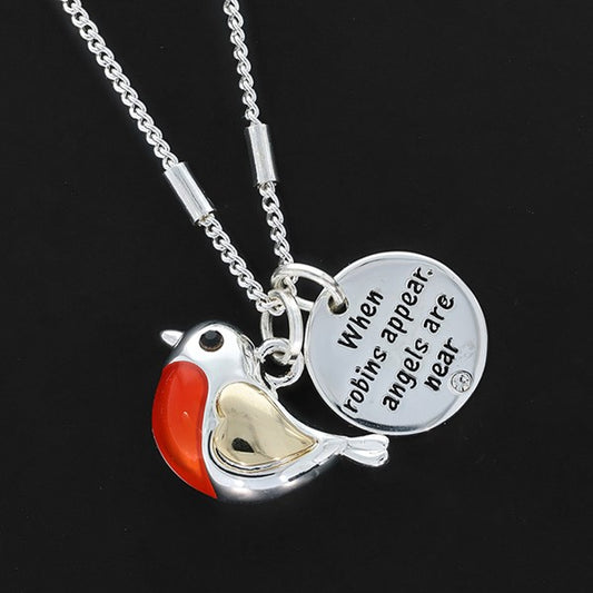 Robins Appear Cute Two Tone Necklace