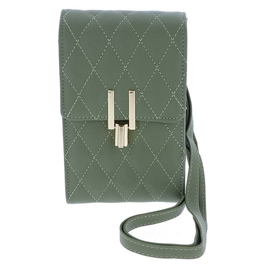Diamond Quilt Mobile Phone Bag Sage