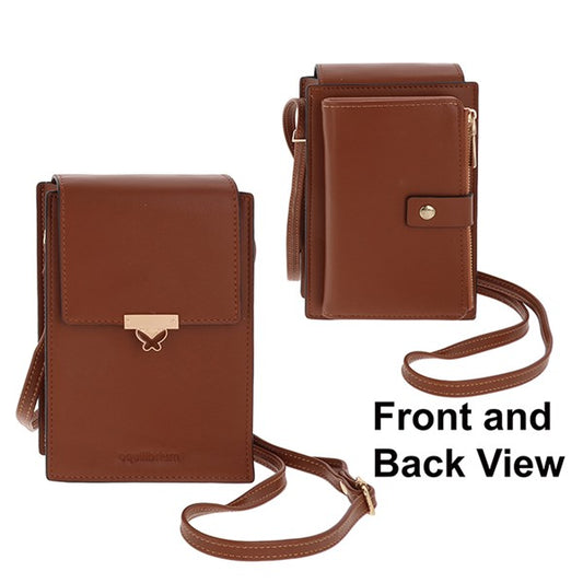 Buttefly Clasp Mobile Phone Bag Taupe