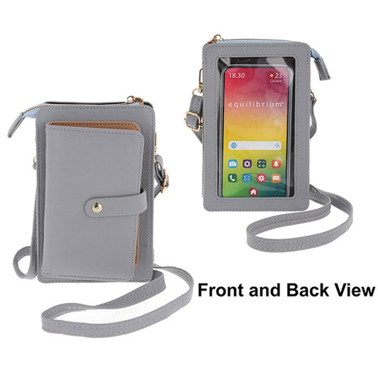 Mobile Phone Bag With Credit Card Purse Grey