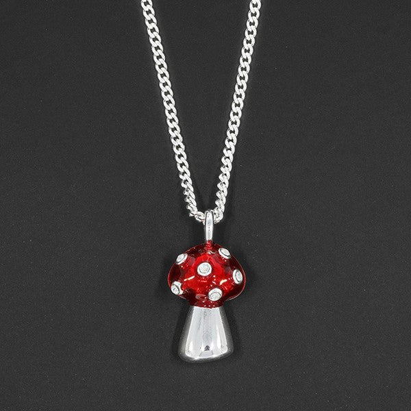 Girls Charming Toadstool Silver Plated Necklace
