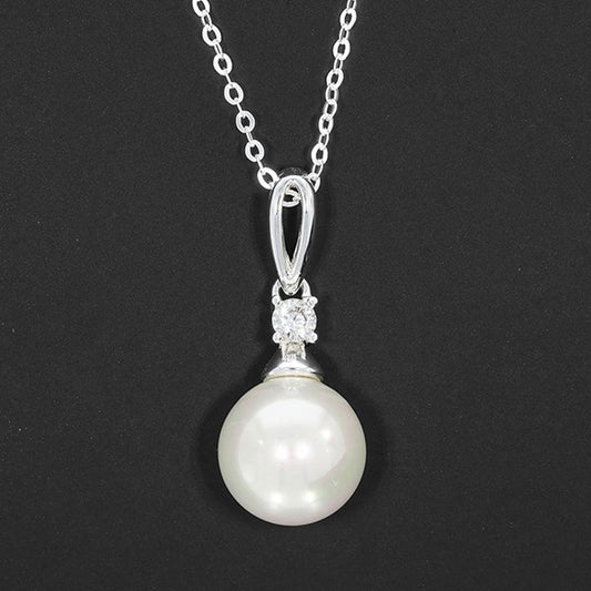Fresh Water Pearl Elegant Teardrop Silver Plated Necklace