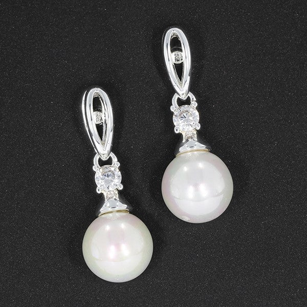 Fresh Water Pearl Elegant Tear Drop Silver Plated Earrings