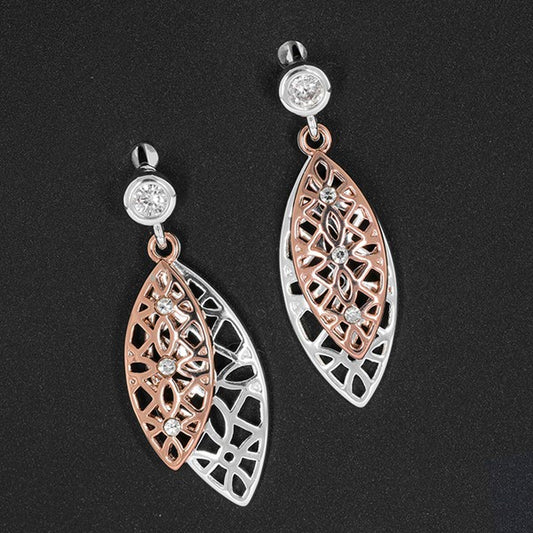 Filigree Two Tone Ornate Double Earrings
