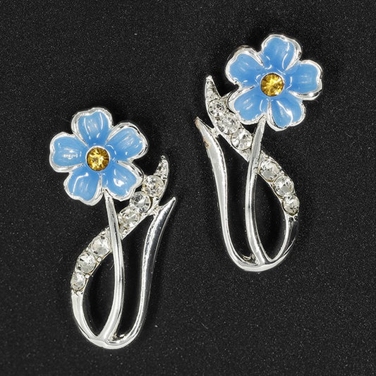 Forget Me Not Elegant Silver Plated Studs