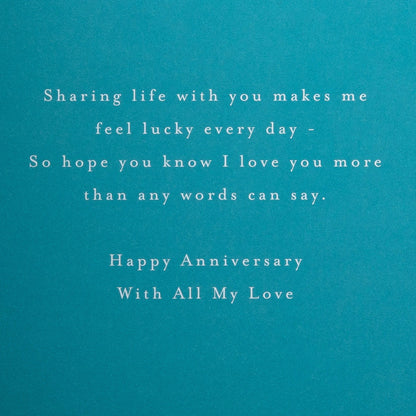 Anniversary Card for Wife with Floral Design and Verse