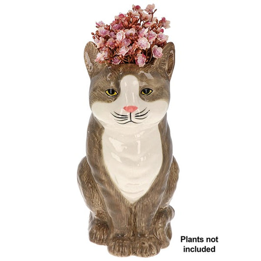 Moggy Pots Large Vase Grey