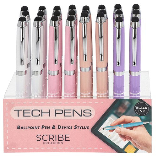 Scribe Ladies Tech Stylus Pen CDU 4 Assorted