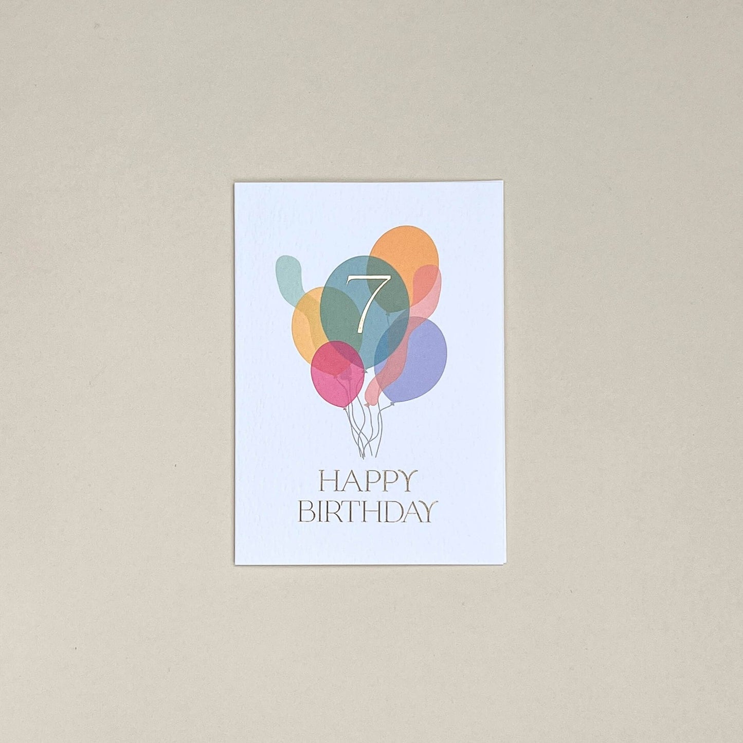 Seventh Birthday Balloon Bunch Card