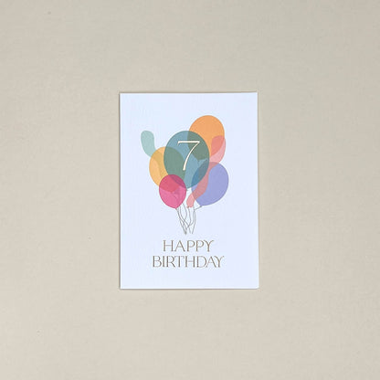 Seventh Birthday Balloon Bunch Card