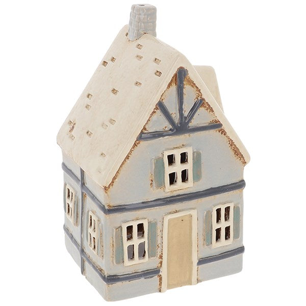 Village Pottery Blue Tudor House Tealight