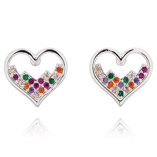 Glam Rox Pretty Heart Silver Plated Earrings