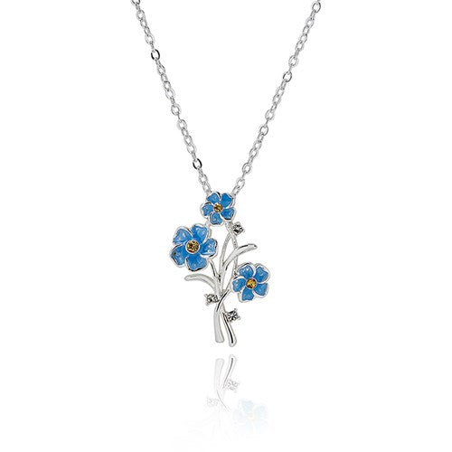 Forget Me Not Silver Plated Posy Necklace