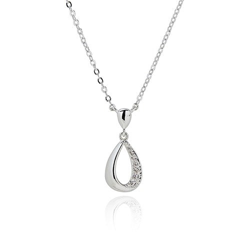Raindrops Twisted Silver Plated Necklace