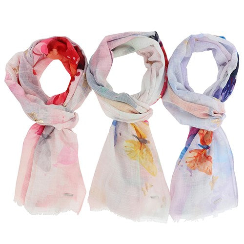Many Butterflies Foiled Scarf