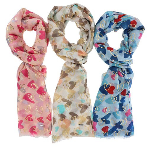 Soft Shade Hearts Scarf