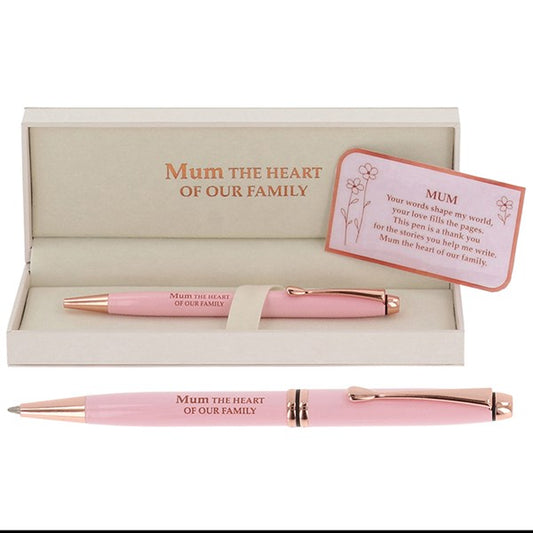 Mum Heart of Our Family - Bridgewater Boxed Sentiment Pen
