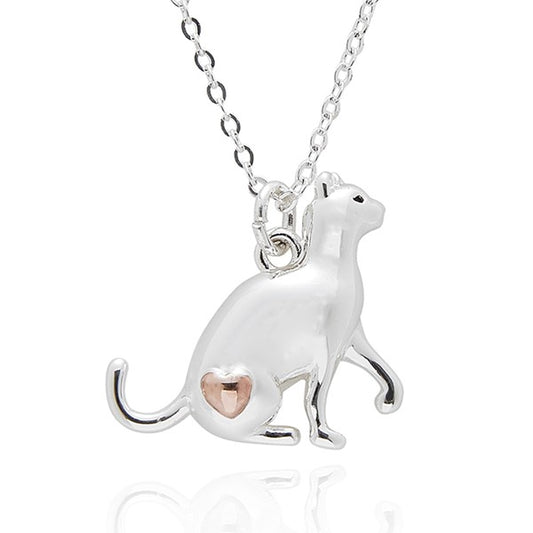Furry Companions Two Tone Love Cats Necklace
