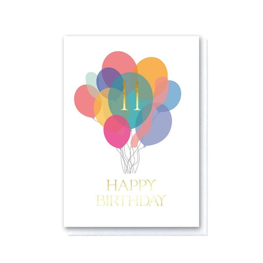 Eleventh Birthday Balloon Bunch Card