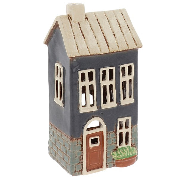 Village Pottery Brick House Blue Tealight