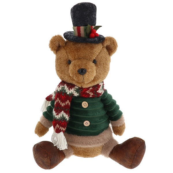Jolly Holly Sitting Bear Large Green