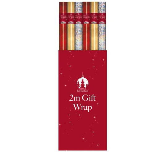 2m CHRISTMAS HOLOGRAPHIC ROLLWRAP