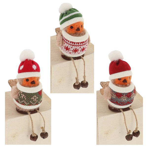 Xmas Jumper Robins Dangly Legs