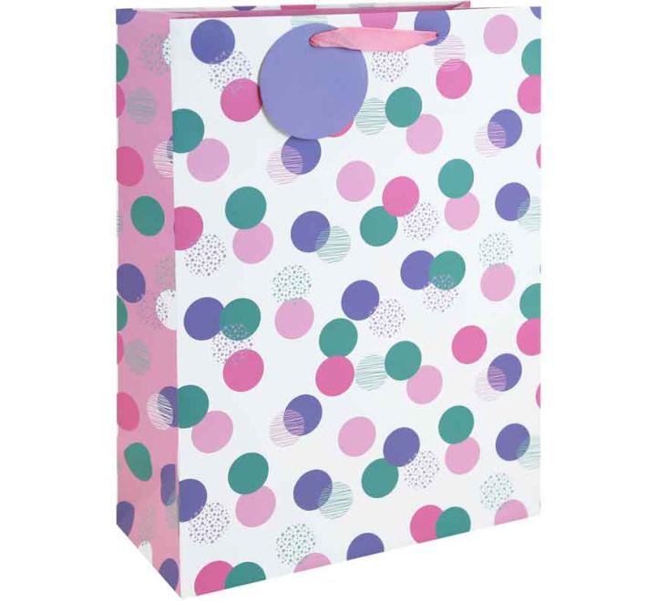 FEMALE SPOTS XLG WIDE GUSSET GIFT BAG 6S