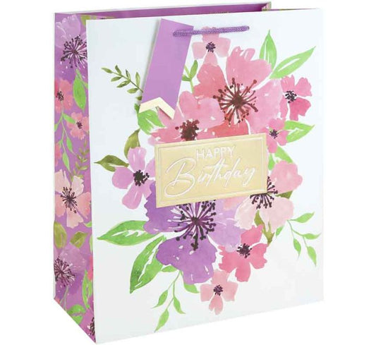 FLORAL HAPPY BIRTHDAY LARGE GIFT BAG