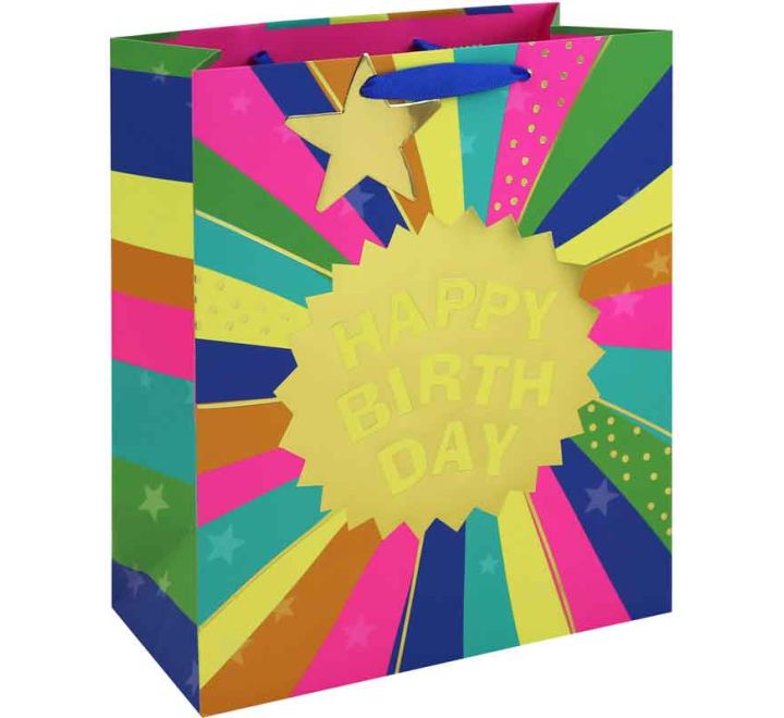 NEON BIRTHDAY LARGE GIFT BAG
