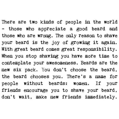 Beards Funny Greeting Card For Him, Bearded Man Illustration