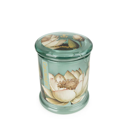 Large Glass Lidded Jar - Lotus & Wild Lily