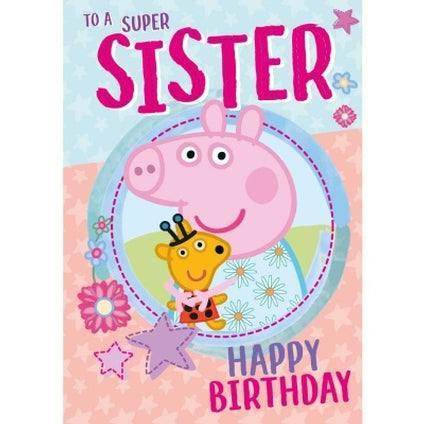 Peppa Pig Sister Birthday Card