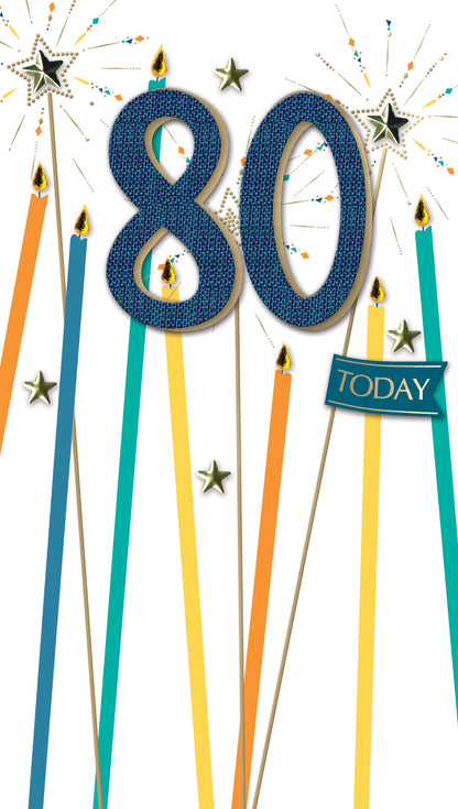 80th - Candles - Champagne - Second Nature