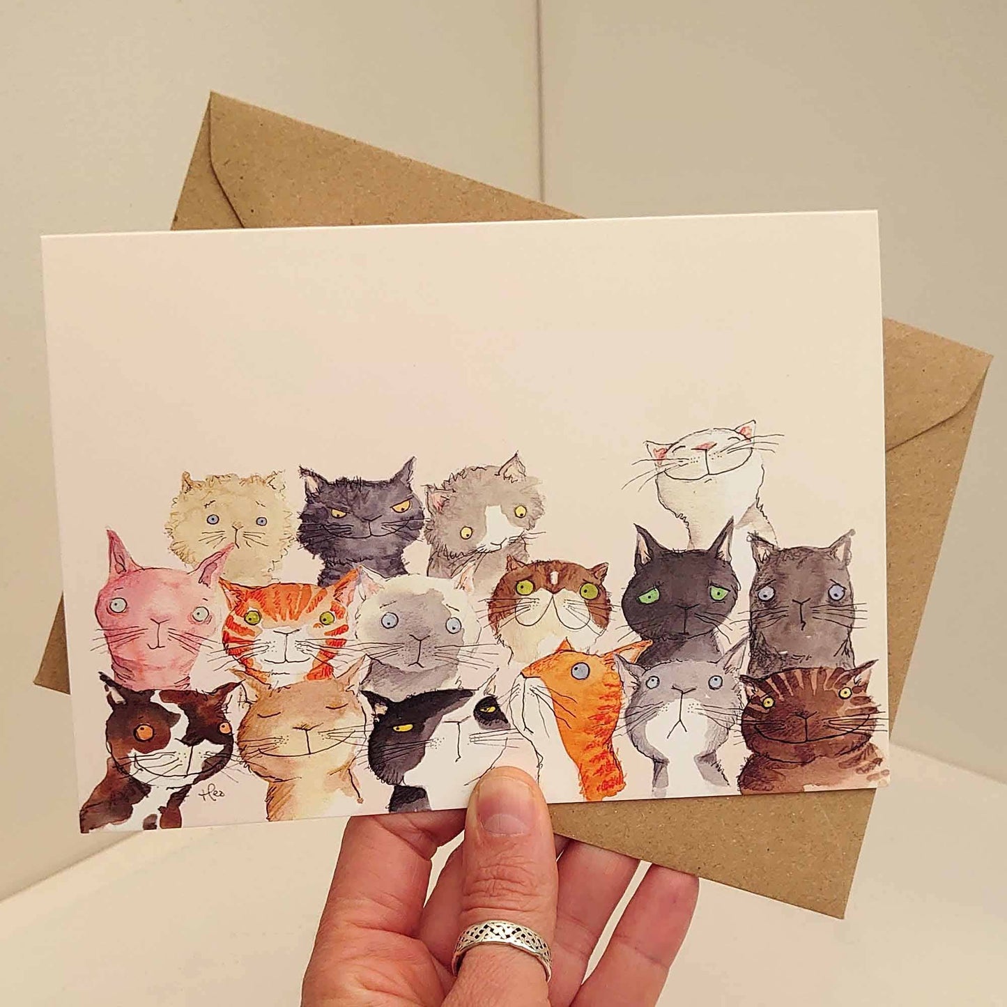 Cute Cat card, Funny Cat Birthday card, Crazy cat card