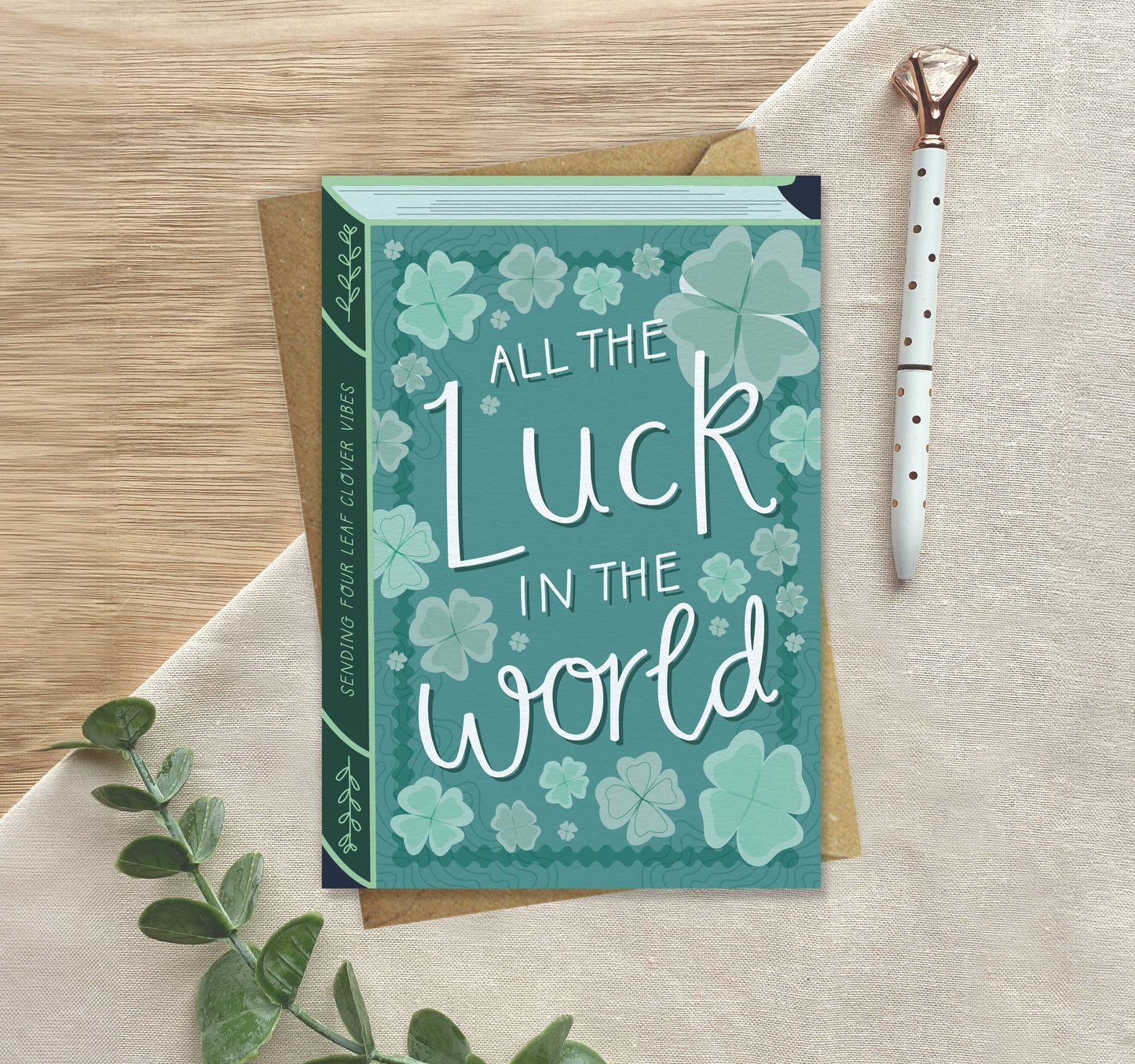 All the Luck  – Luxury Book Good Luck Card