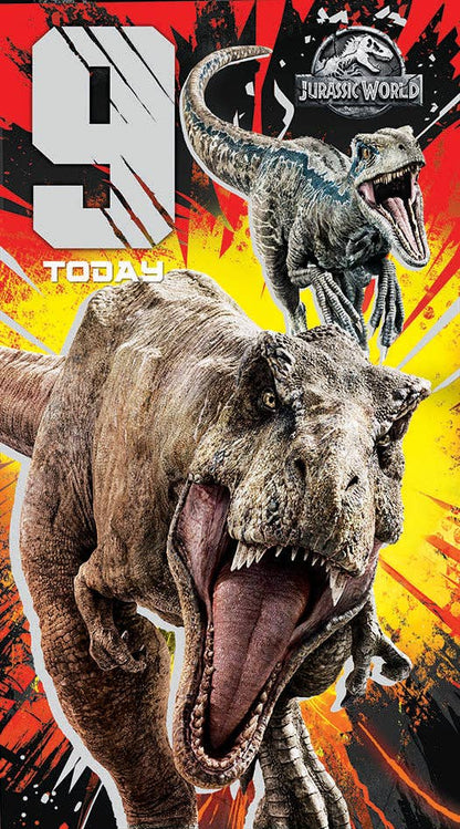 Jurassic World Age 9 Birthday Card