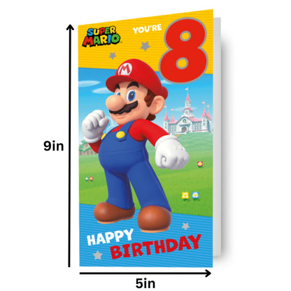 Super Mario Age 8 Birthday Card