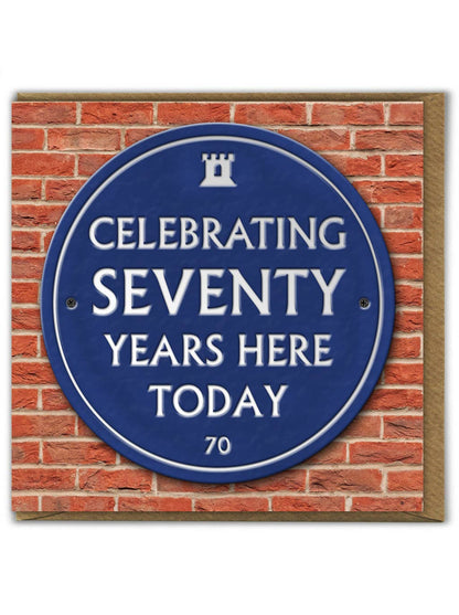 70th Birthday Milestone - Embossed Glossy Greetings Card