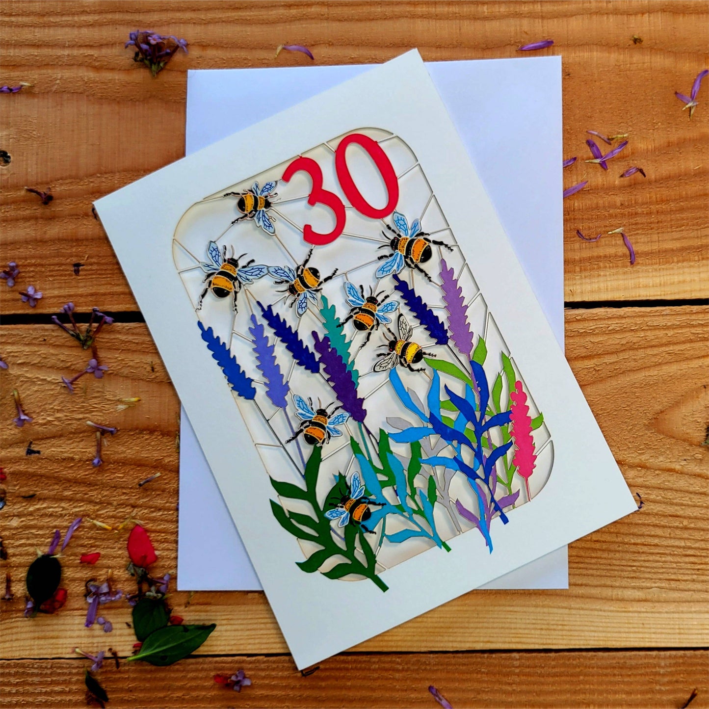 Age 30 Bee Design Birthday Card