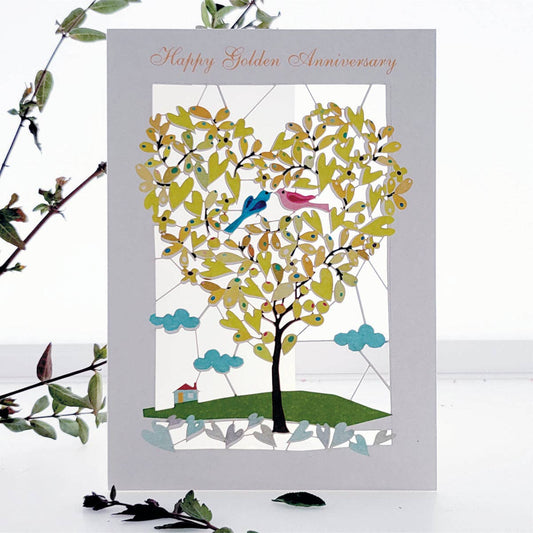 50TH Golden Anniversary Love Birds Card