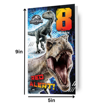 Jurassic World Age 8 Birthday Card