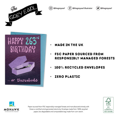 Happy 263rd Birthday - Funny Spooky Vampire Dracula Card